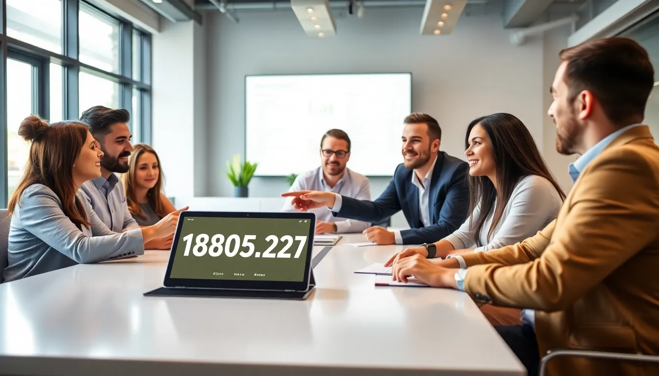 diverse professionals discussing communication solutions in a modern office.